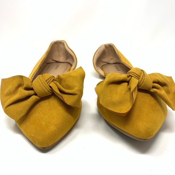 Torrid | Mustard Yellow Bow Ballet Flats Size 12W - Picture 2 of 8